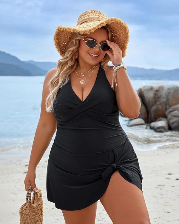 SheCurve? Plus Size One Piece Swim Dress Swimsuit Tummy Control Bathing Suits