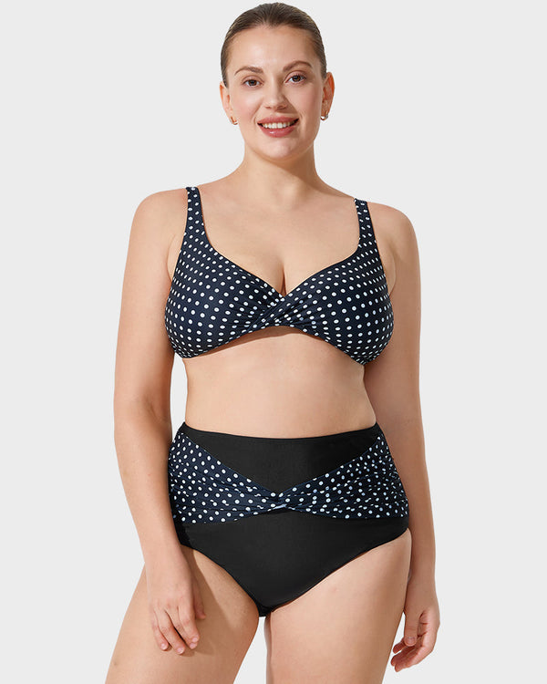 High-Waisted Polka Dot Bikini Set